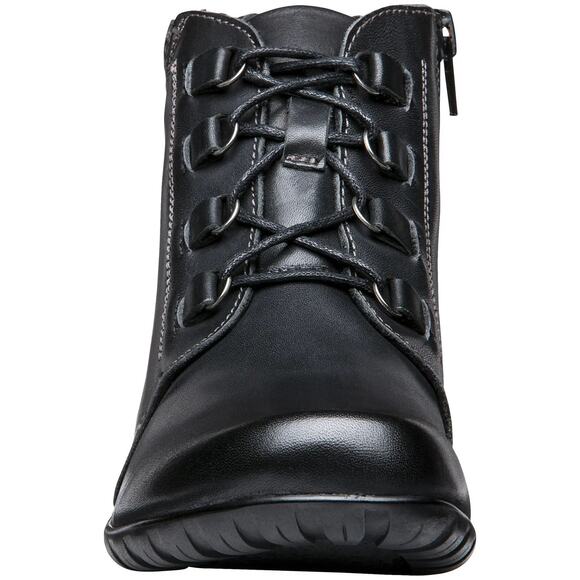 Propet Women Ankle Chukka Booties Delaney Size US 8W Black Leather - Picture 4 of 6